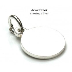1-10 Sterling Silver .925 Round Metal Stamping Blank, Tag or Charm 8mm (0.32") With Free Integral 4mm Jump Ring  ~ For Unique Jewellery Making